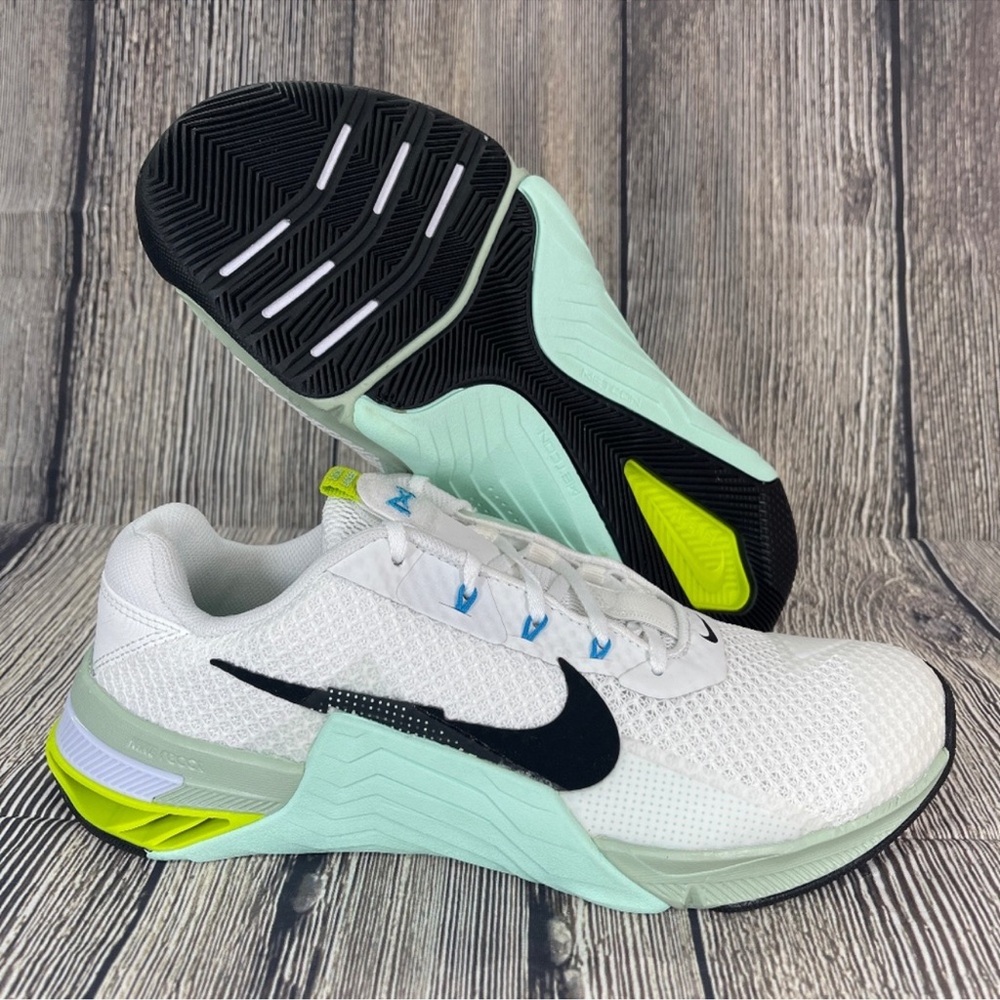 Nike Metcon 7 Women’s Size 8.5 White/Seafoam/Black Gym Weight Lifting Crossfit